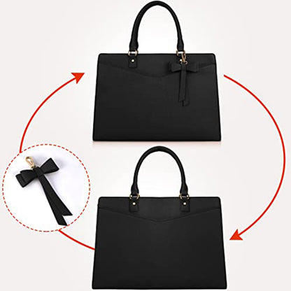 Dollcini, Geantă de laptop pentru femei, Geantă de umăr pentru femei, geantă de umăr stilată, geantă de mână elegantă, rezistentă la apă, piele ecologică ușoară, capacitate mare