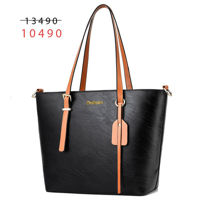 Geantă de mână Dollcini Classic Black, cu capacitate mare, pentru femei - Geantă de umăr elegantă, impermeabilă, din piele PU, pentru serviciu, călătorii, culori multiple