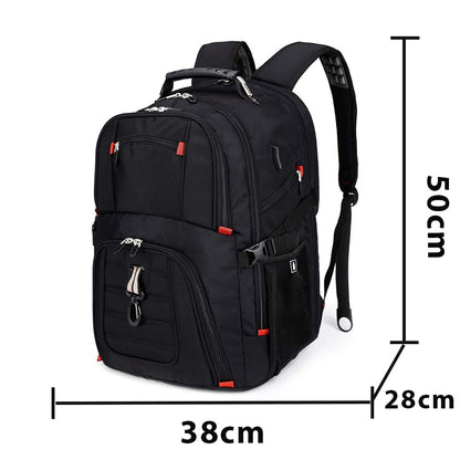 Dollcini, Rucsac unisex pentru laptop, impermeabil, cu port de încărcare USB, Negru