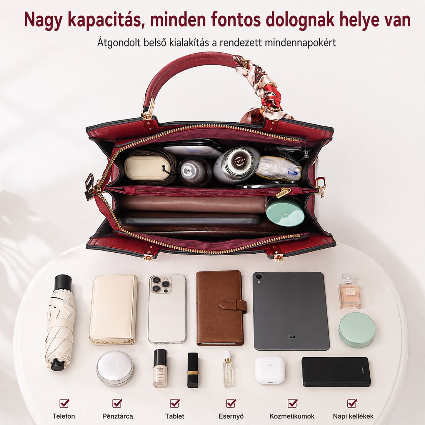 Dollcini Elegáns Női Műbőr Crossbody Táska – Vízálló, Praktikus