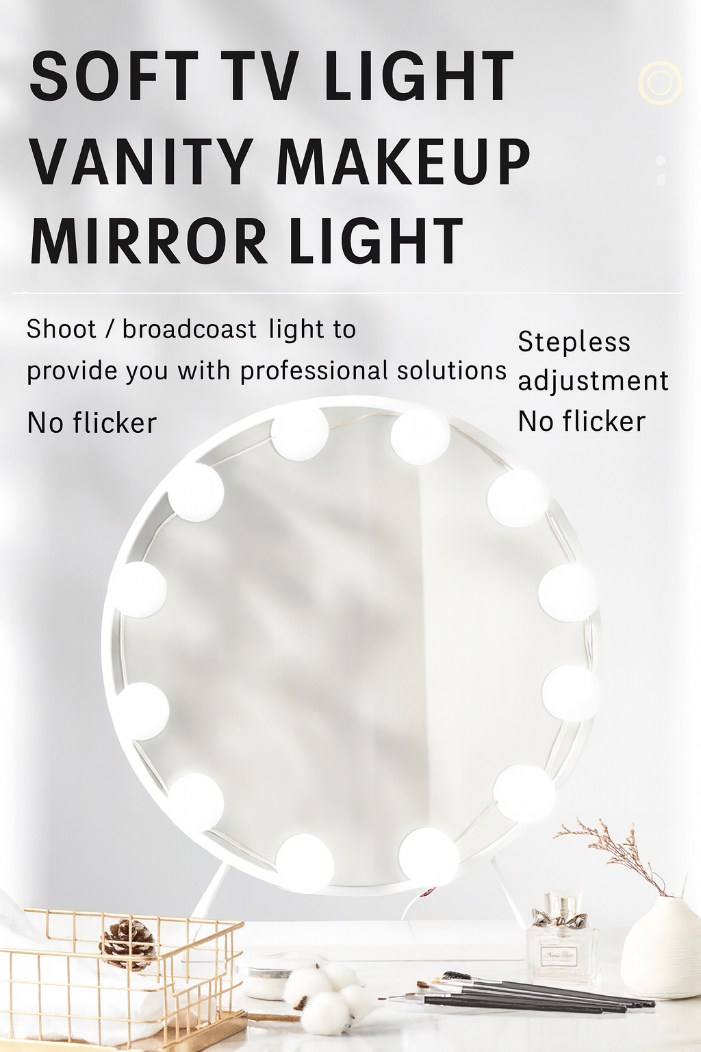 Dollcini Otthon Hollywood Lampă de Machiaj cu LED – 10 Becuri, Pentru Oglindă