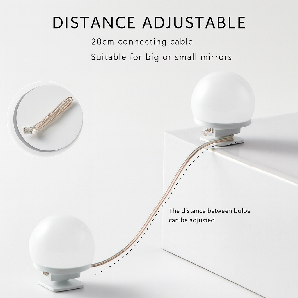 Dollcini Otthon Hollywood Lampă de Machiaj cu LED – 10 Becuri, Pentru Oglindă