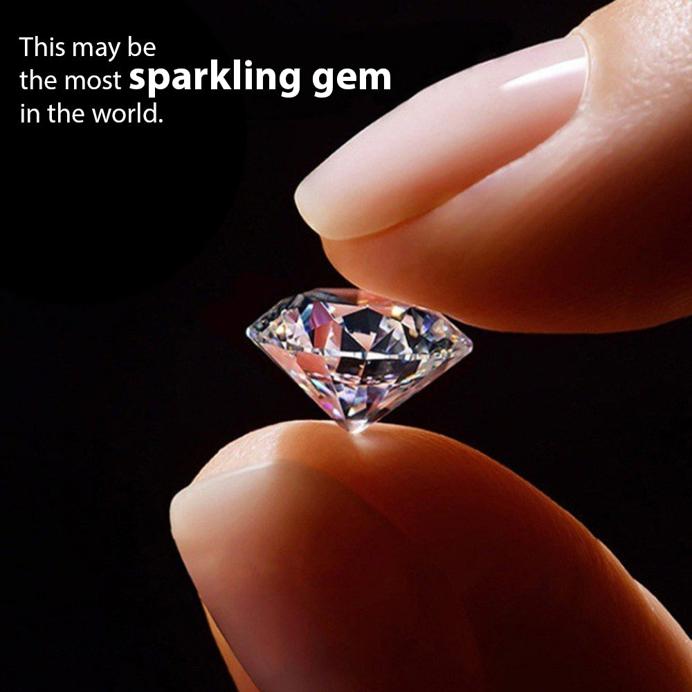 Dollcini Inel de Logodnă cu Moissanit – Reglabil, Argint 925, cu Cutie Cadou