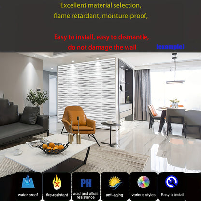 Panou decorativ din PVC cu model 3D - panou decorativ texturat geometric modern pentru living, dormitor, birou - 50 x 50 cm