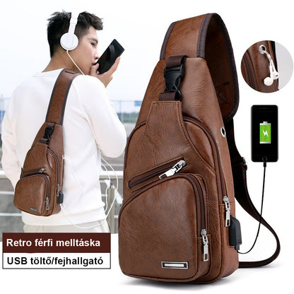 Dollcini Geantă de umăr pentru bărbați din piele ecologică – Stilată și compactă, urbană crossbody