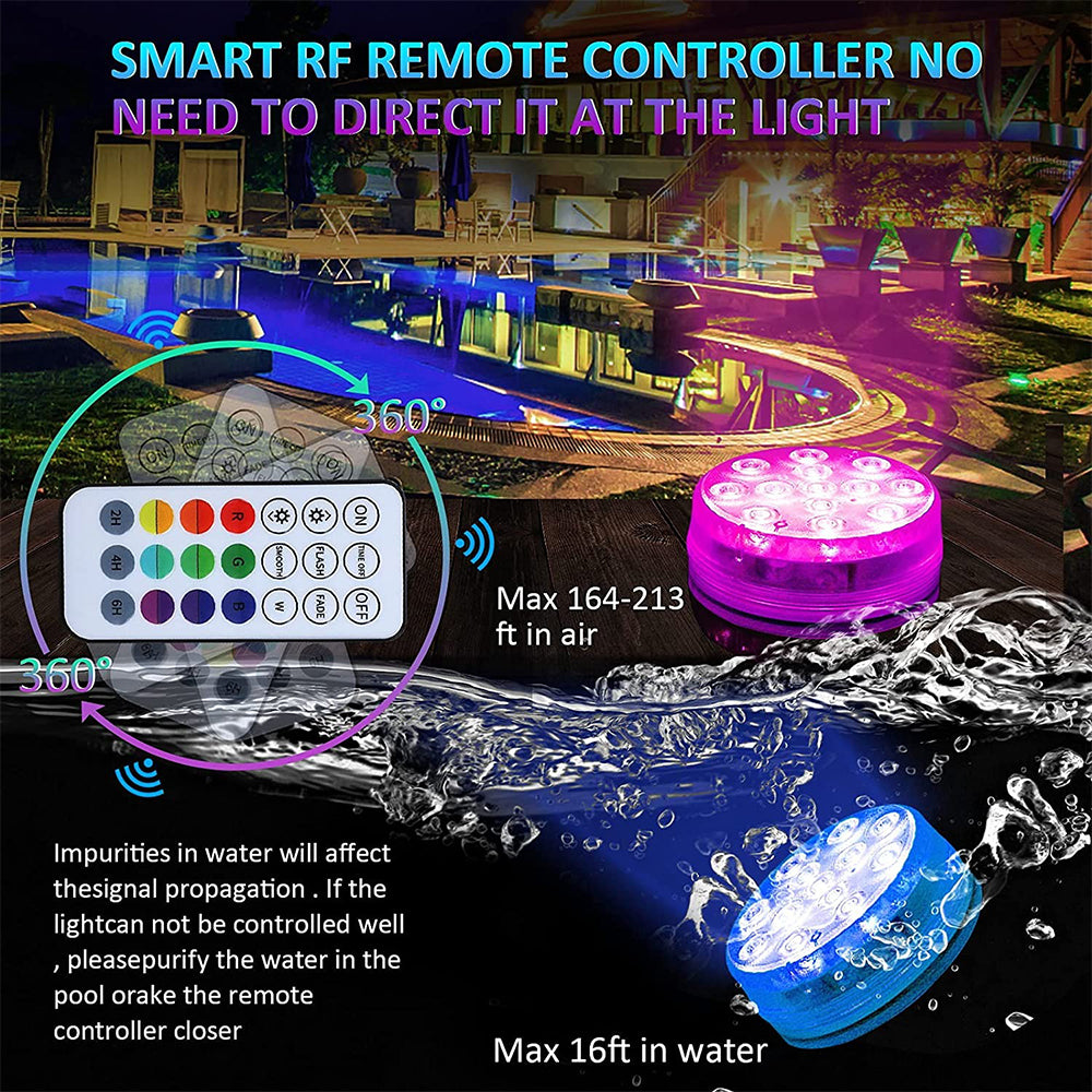 Dollcini, 4 buc. Iluminare pentru piscină, lumină ambientală, piscină, 100351, cu telecomandă