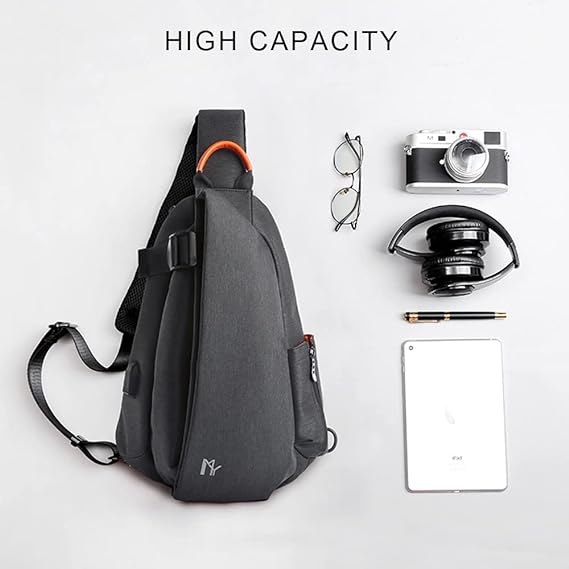Geantă de umăr sport multifuncțională Dollcini USB cu suport pentru rachetă – Geantă unisex impermeabilă, ergonomică și modernă