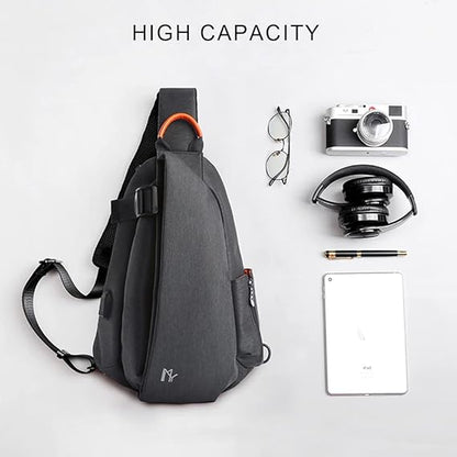 Geantă de umăr sport multifuncțională Dollcini USB cu suport pentru rachetă – Geantă unisex impermeabilă, ergonomică și modernă