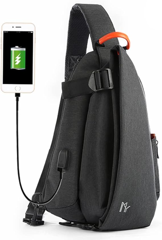 Geantă de umăr sport multifuncțională Dollcini USB cu suport pentru rachetă – Geantă unisex impermeabilă, ergonomică și modernă