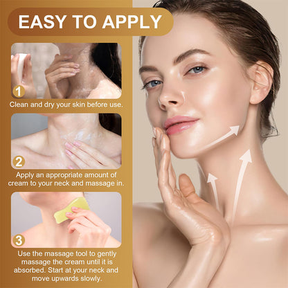 Set intensiv de fermitate și antirid VSVE cu colagen – Mască facială hidratantă și lifting și cremă de gât cu peptide pentru o piele tânără și elastică