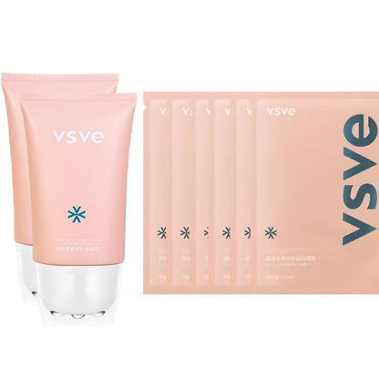 Set intensiv de fermitate și antirid VSVE cu colagen – Mască facială hidratantă și lifting și cremă de gât cu peptide pentru o piele tânără și elastică