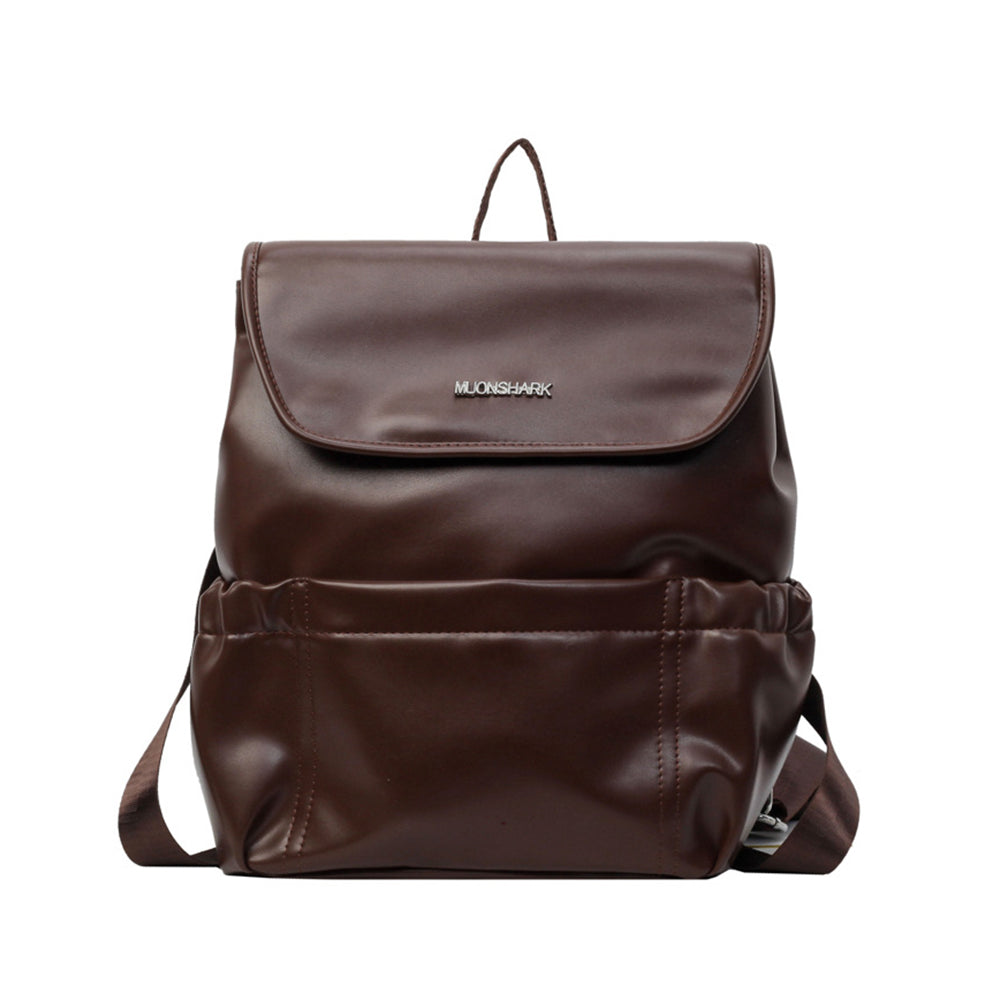 Rucsac Dollcini la modă pentru femei, capacitate mare - curea din piele PU, minimalist, pentru școală, serviciu și călătorii, negru strălucitor
