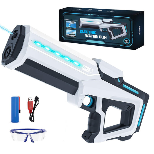 Pistol automat cu apă – Impermeabil, cu efecte sonore și luminoase, design SF, reîncărcabil, pentru copii și adulți, pentru piscină și plajă, în mai multe culori