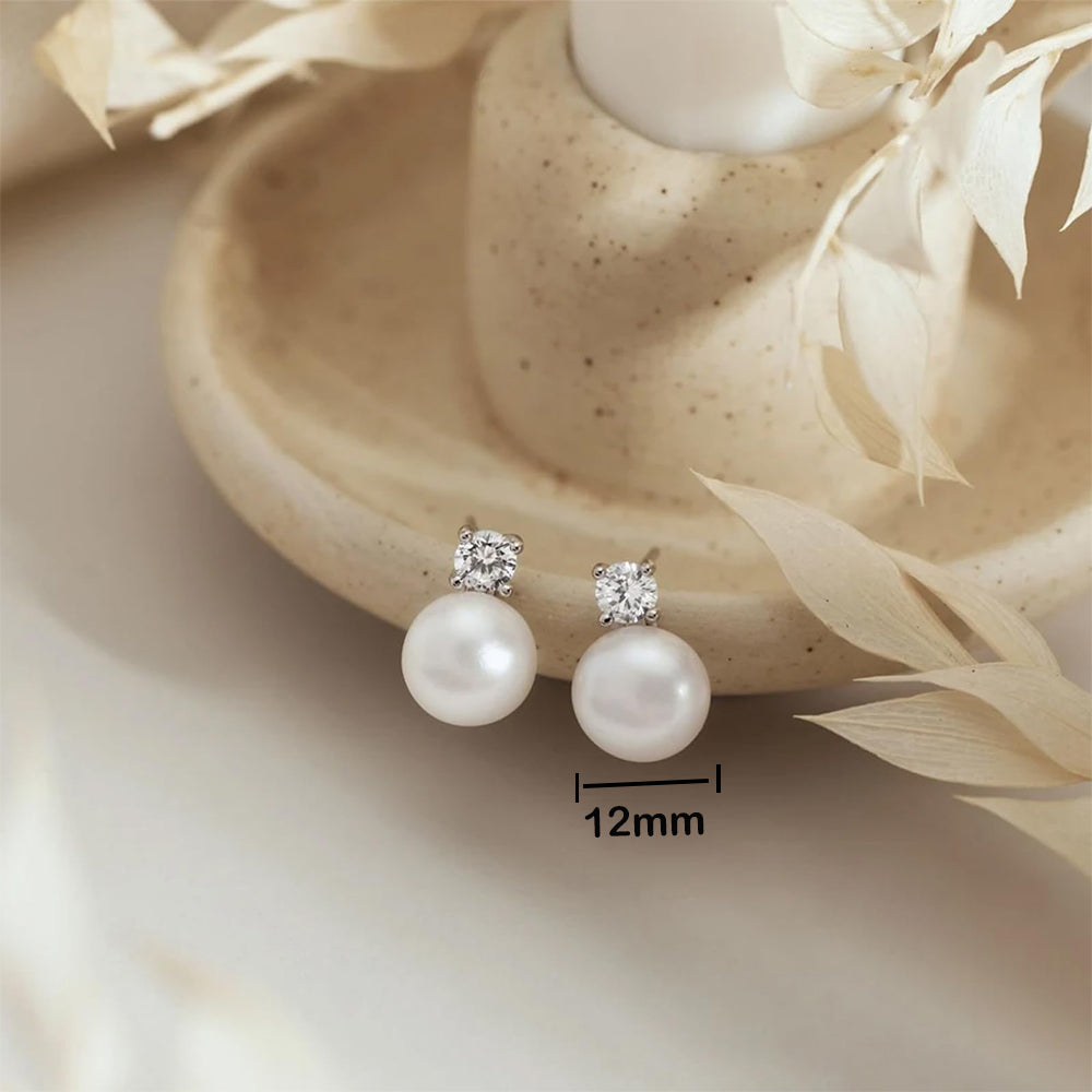 Dollcini Elegance Pearl Fülbevalók – Klasszikus és Gyémántos Gyöngy Fülbevaló