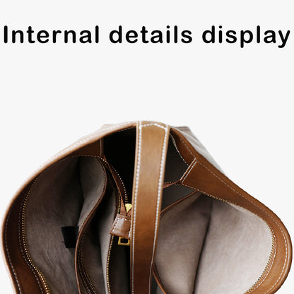 Dollcini Geantă de umăr din piele de vițel pentru femei – Elegantă, de dimensiuni mari