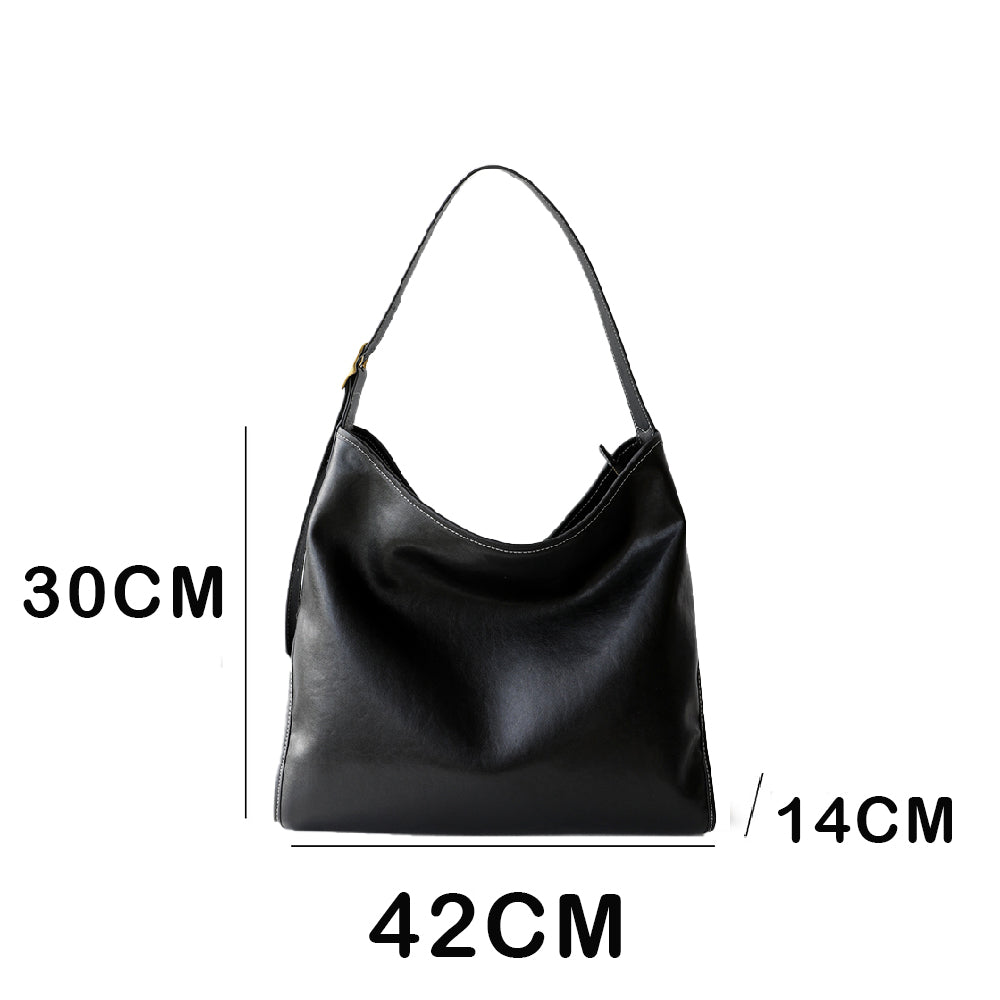 Dollcini Geantă de umăr din piele de vițel pentru femei – Elegantă, de dimensiuni mari