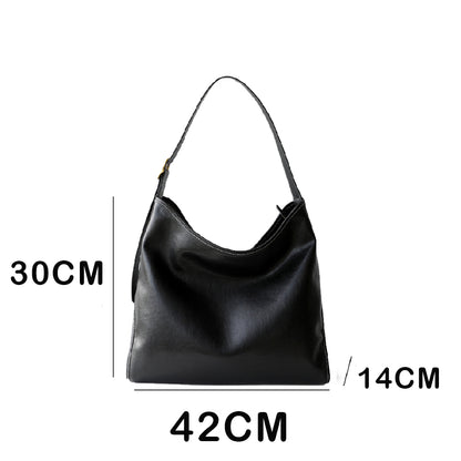 Dollcini Geantă de umăr din piele de vițel pentru femei – Elegantă, de dimensiuni mari