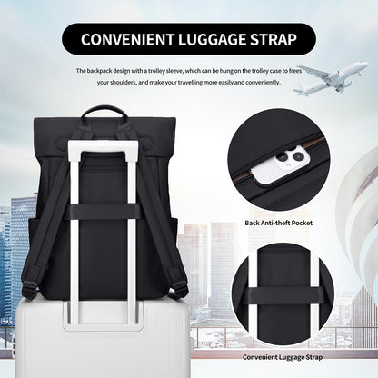 Rucsac pentru laptop Dollcini de mare capacitate pentru femei – impermeabil, elegant, cu mai multe buzunare, pentru călătorii și serviciu
