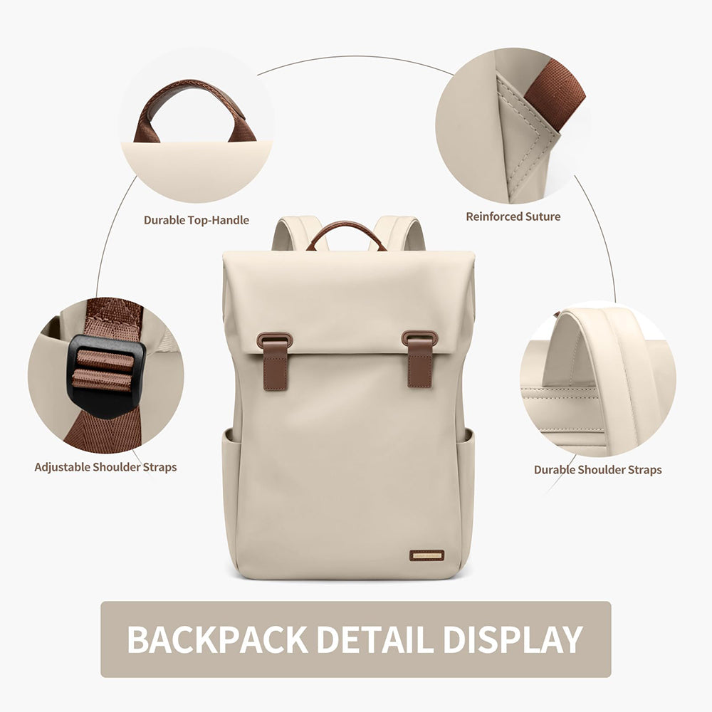Rucsac pentru laptop Dollcini de mare capacitate pentru femei – impermeabil, elegant, cu mai multe buzunare, pentru călătorii și serviciu