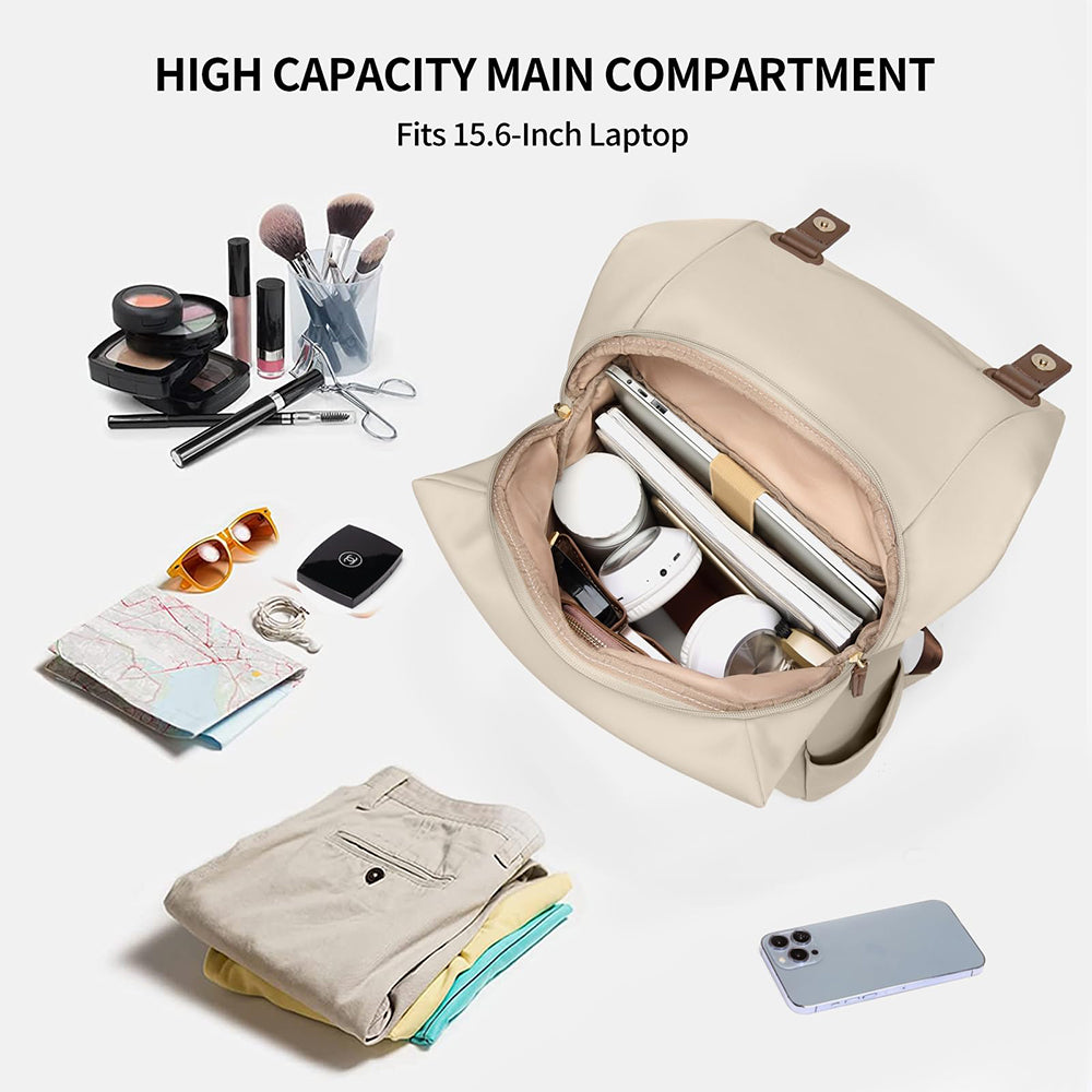 Rucsac pentru laptop Dollcini de mare capacitate pentru femei – impermeabil, elegant, cu mai multe buzunare, pentru călătorii și serviciu