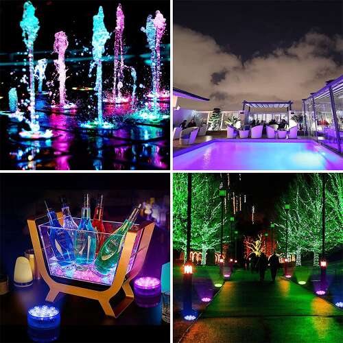 Dollcini Lampa pentru Piscină de Casă – Set de 4 bucăți, Lumină Ambientală Rezistentă la Apă