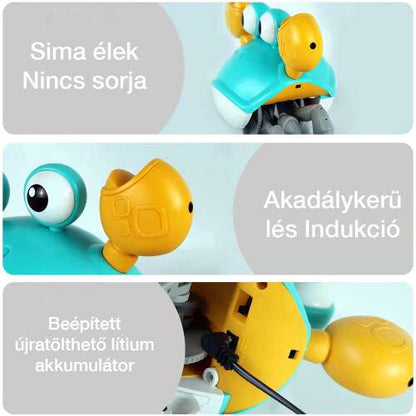 Dollcini Jucărie Interactivă Rac – Muzicală, cu LED-uri, pentru Dezvoltarea Abilităților