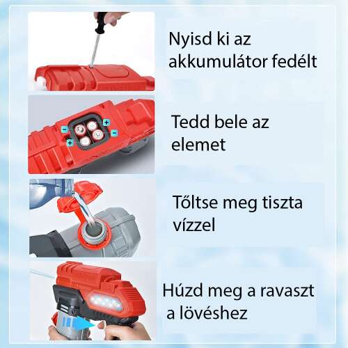 Dollcini Otthon Pistol cu Apă Electric – Pentru Copii și Adulți