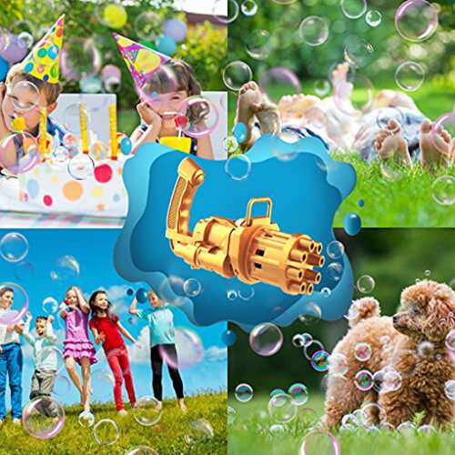 Dollcini Mini Gatling Suflător de Bule – Jucărie cu 8 Găuri pentru Copii