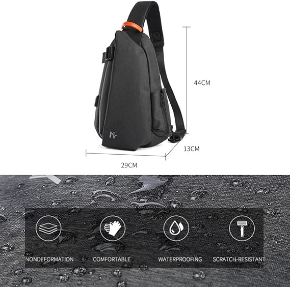 Geantă de umăr sport multifuncțională Dollcini USB cu suport pentru rachetă – Geantă unisex impermeabilă, ergonomică și modernă