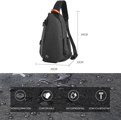 Geantă de umăr sport multifuncțională Dollcini USB cu suport pentru rachetă – Geantă unisex impermeabilă, ergonomică și modernă