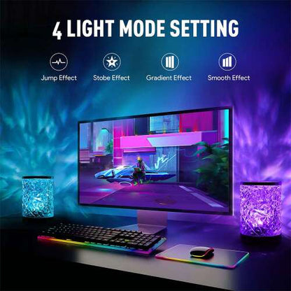 Dollcini Otthon Lampă cu Cristal RGB – 16 Culori, USB, cu Telecomandă