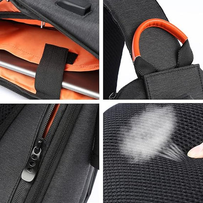 Geantă de umăr sport multifuncțională Dollcini USB cu suport pentru rachetă – Geantă unisex impermeabilă, ergonomică și modernă
