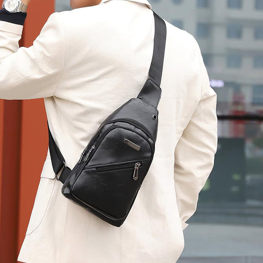 Dollcini Geantă de umăr pentru bărbați din piele ecologică – Stilată și compactă, urbană crossbody