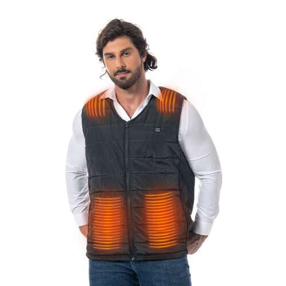 Dollcini Vestă Bărbați Încălzită – 9 Zone, Încărcare USB, Negru