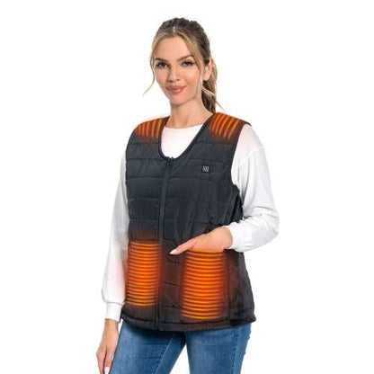 Dollcini Vestă Femei Încălzită – 9 Zone, Încărcare USB, Negru