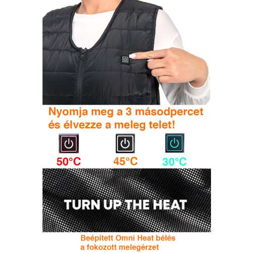 Dollcini Vestă Femei Încălzită – 9 Zone, Încărcare USB, Negru