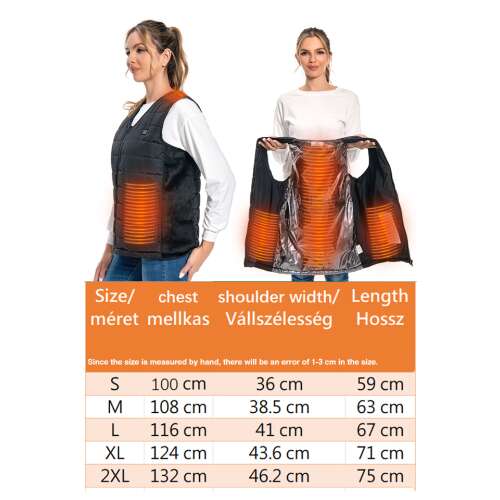 Dollcini Vestă Femei Încălzită – 9 Zone, Încărcare USB, Negru