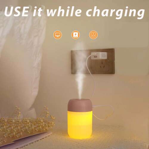 Dollcini Umidificator de Casă – Difuzor Aromaterapie cu Ulei Esențial cu Lumină Caldă Decorativă