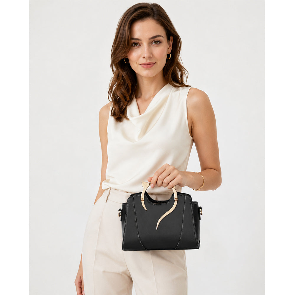 Dollcini Outlet Women's Handbag – Elegant, Cat-Handle, Beauty-Defect Product