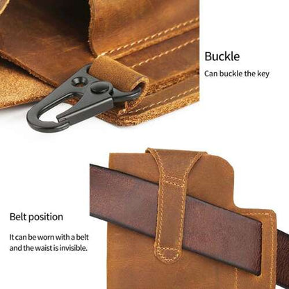Dollcini Husă de piele pentru bărbați – Multifuncțională, din piele naturală, realizată manual