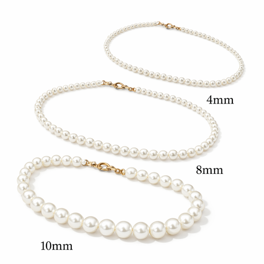 Dollcini Classic Pearl Strand – Pearl Necklace (4 / 8 / 10 mm)