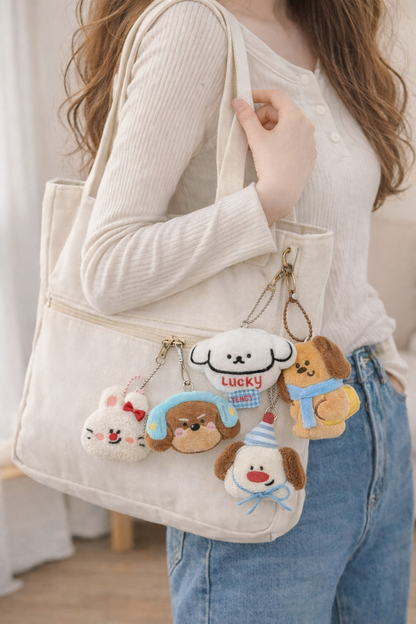 Dollcini, Cartoon Bag Charm – Cute Character Accessory (9.2 × 6 cm)
