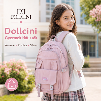 Dollcini Nyuszifüles Lányka Hátizsák – Aranyos, Vízálló Iskolatáska