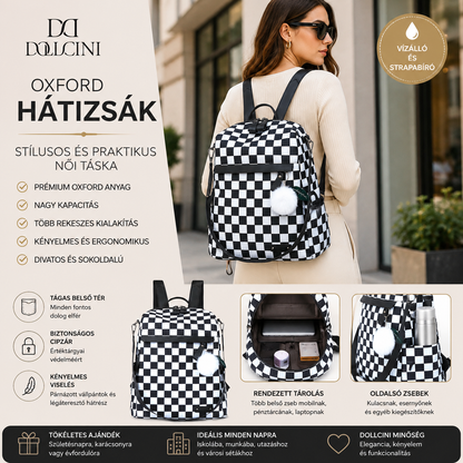 Dollcini Oxford Női Hátizsák, Iskolatáska – Vízálló és Tágas, Munkához, Iskolába