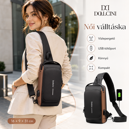 Dollcini Női Melltáska USB Porttal – Kombinált Záras Válltáska