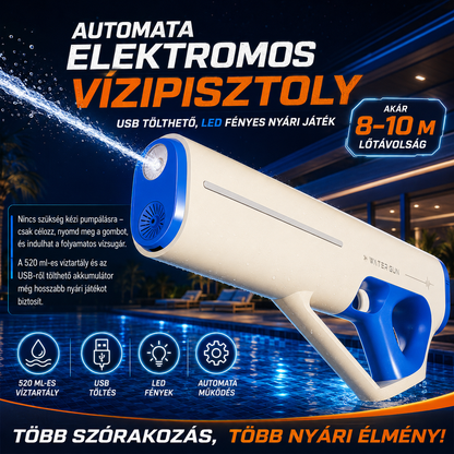 Dollcini Automatic Electric Water Gun – USB Rechargeable, LED Light, 510 ml