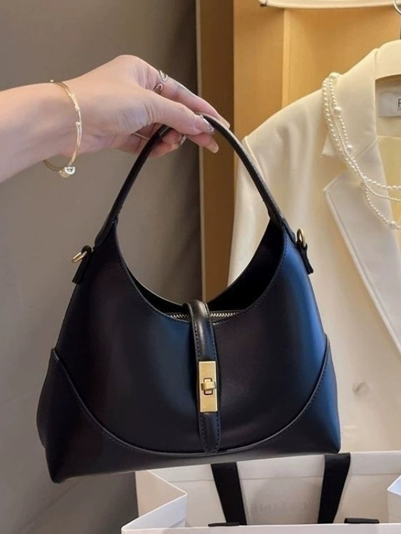 Dollcini Geantă de mână elegantă pentru femei cu portfard detașabil și curea de umăr reglabilă