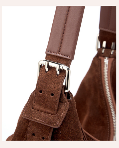 Dollcini Geantă Tote de Umăr pentru Femei din Piele Naturală – Stil Retro European‑American, Maro cafeniu