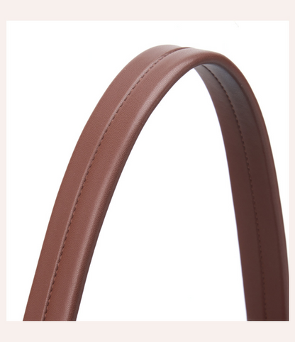 Dollcini Geantă Tote de Umăr pentru Femei din Piele Naturală – Stil Retro European‑American, Maro cafeniu