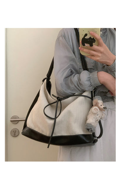 Dollcini Women's Convertible Backpack & Shoulder Bag – Urban Simplicity, Canvas Material, Zippered